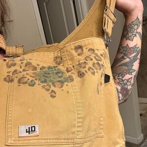 Duluth 40 Grit - Overalls with Leopard hand painted print w/ Sharpie